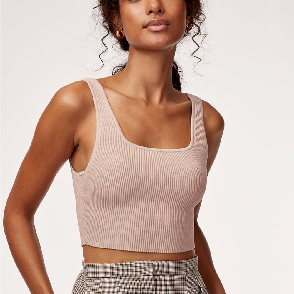 Sculpt Knit Squareneck Cropped Tank